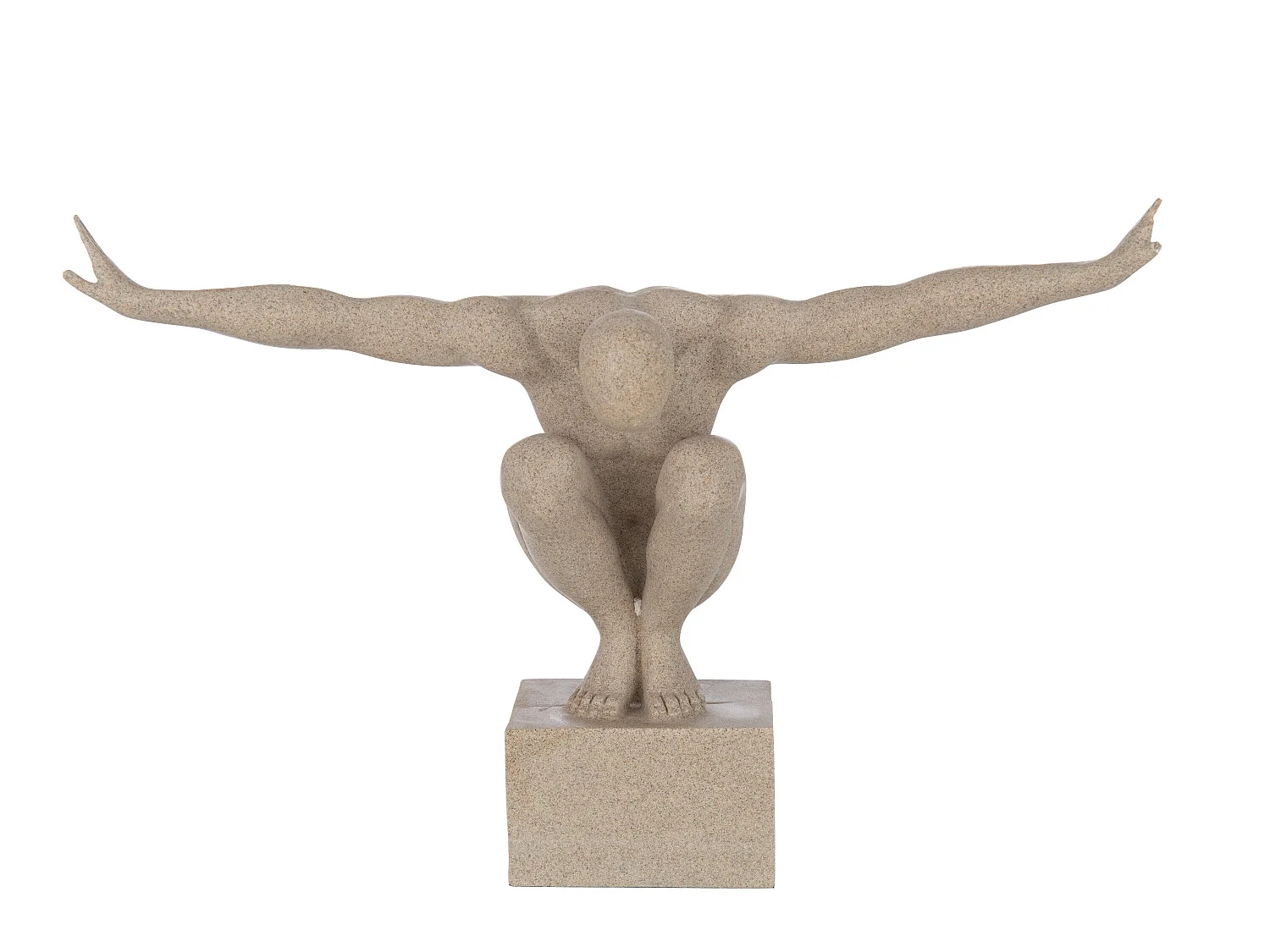 Statuette Déco sur Socle "Athlète" 49cm Beige