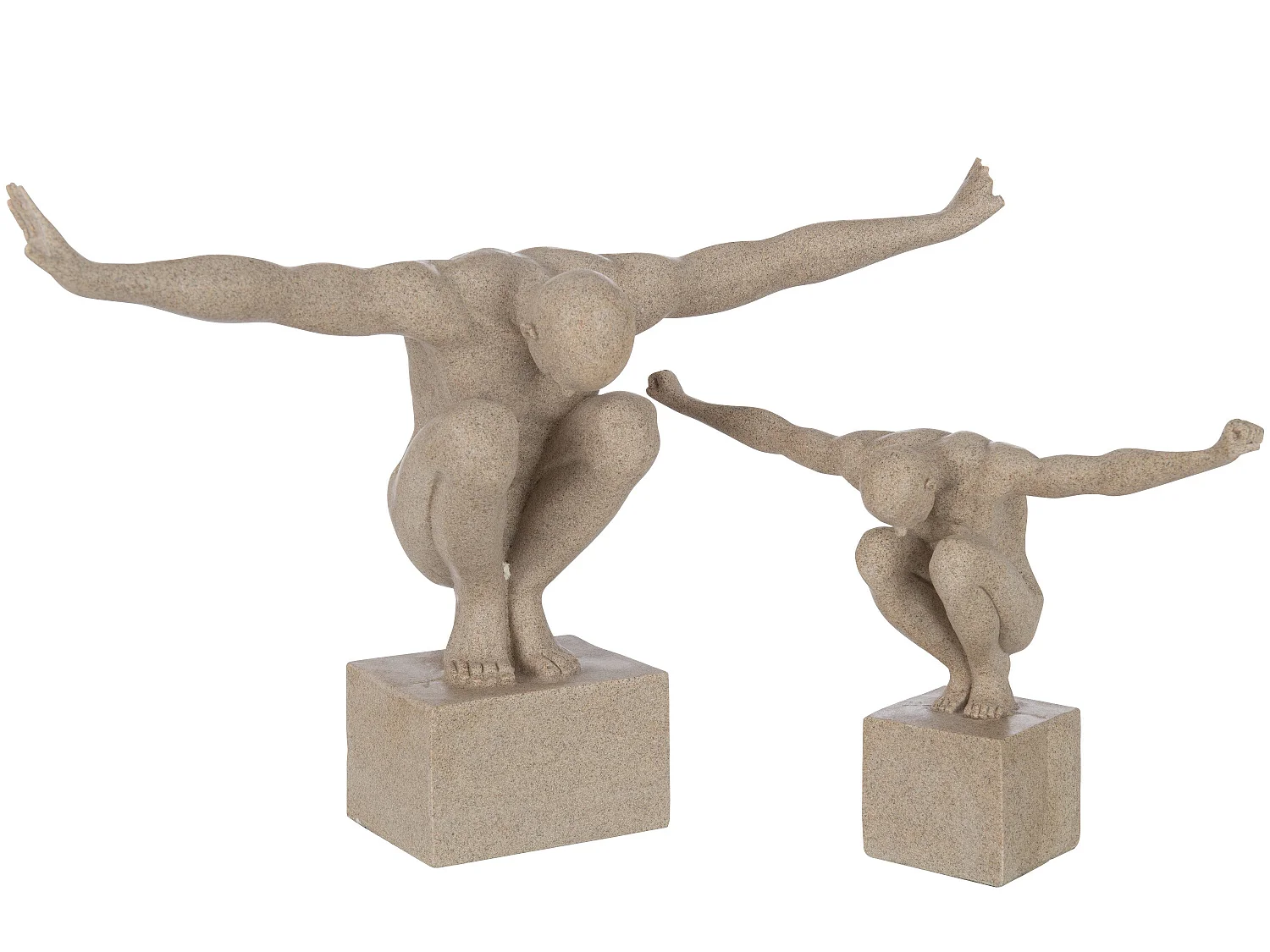 Statuette Déco sur Socle "Athlète" 49cm Beige