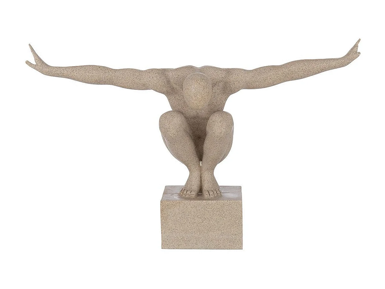 Statuette Déco sur Socle "Athlète" 49cm Beige