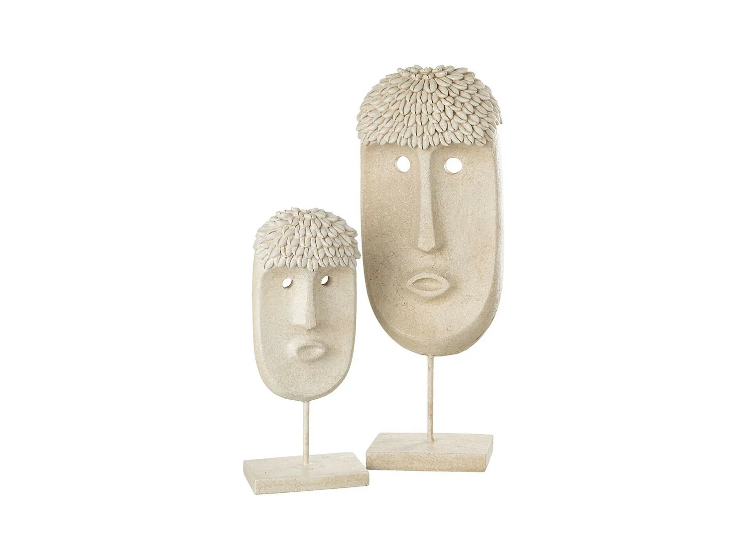 Statue Déco "Masque Ethnique" 34cm Beige