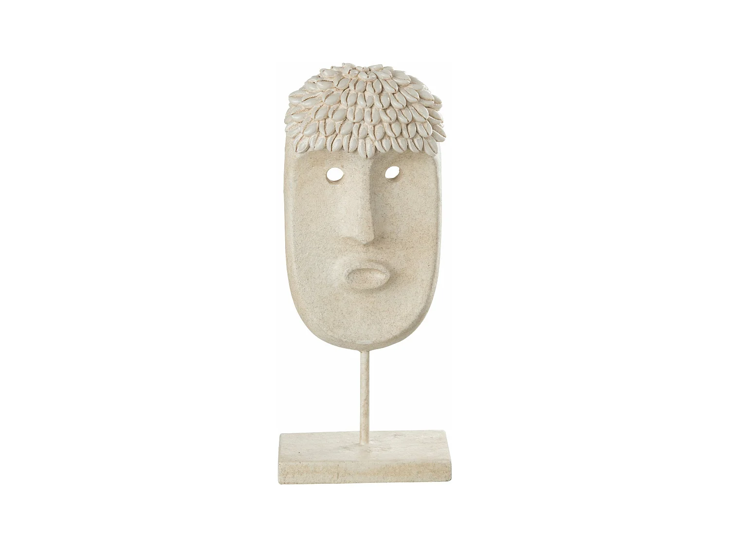 Statue Déco "Masque Ethnique" 34cm Beige