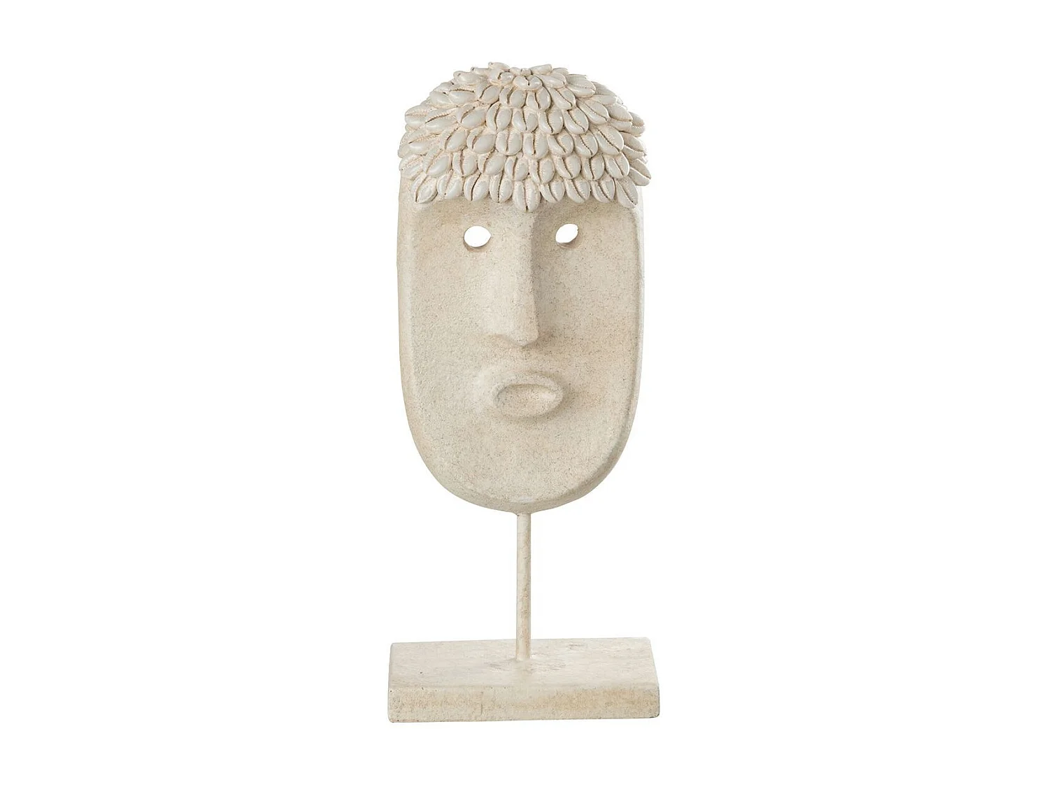 Statue Déco "Masque Ethnique" 34cm Beige