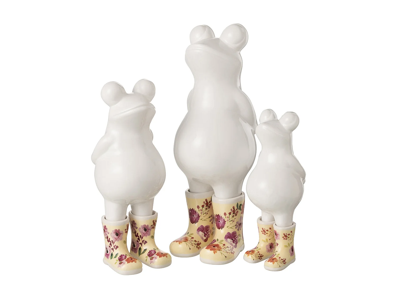 Statuette Déco "Grenouille Bottes" 35cm Blanc