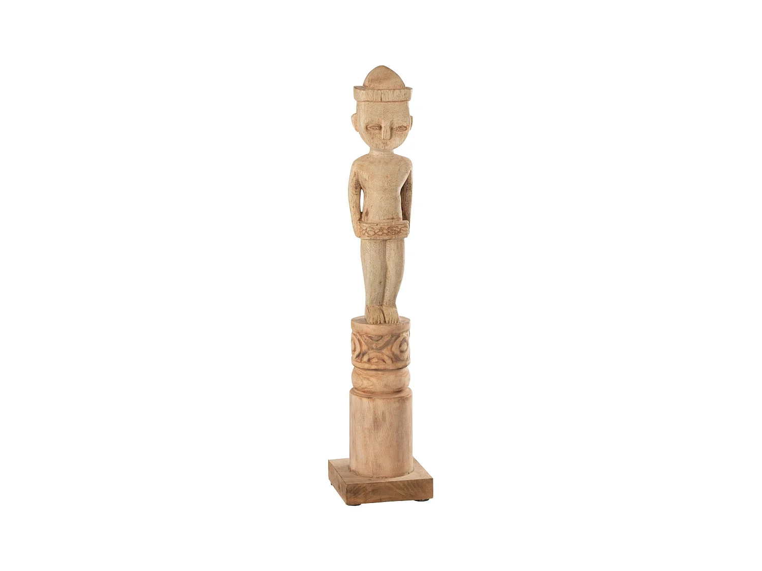 Statuette Déco "Personnage Africain Debout" 67cm Naturel
