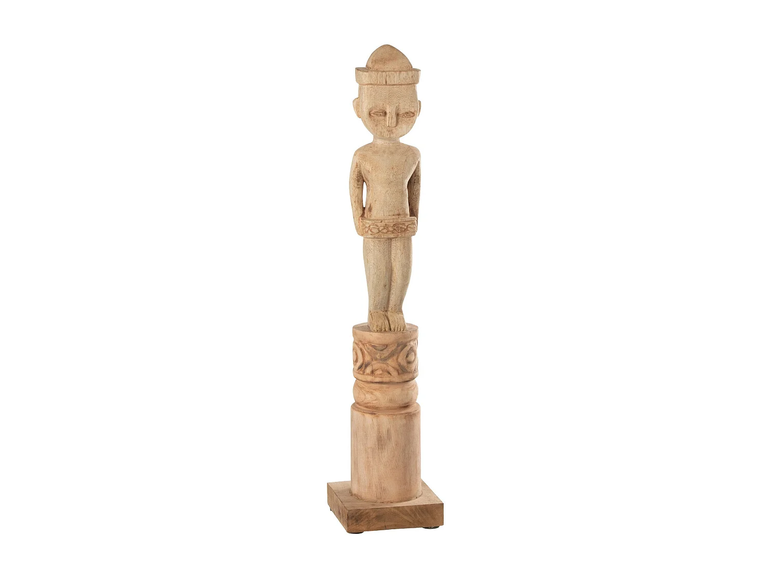 Statuette Déco "Personnage Africain Debout" 67cm Naturel