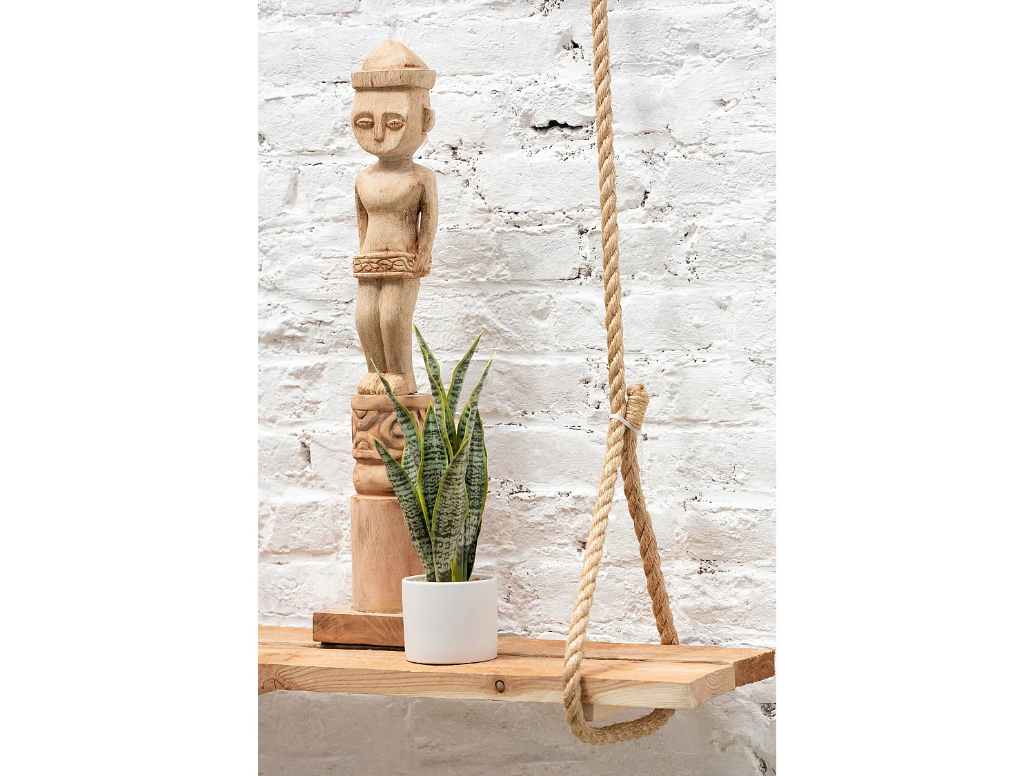 Statuette Déco "Personnage Africain Debout" 67cm Naturel