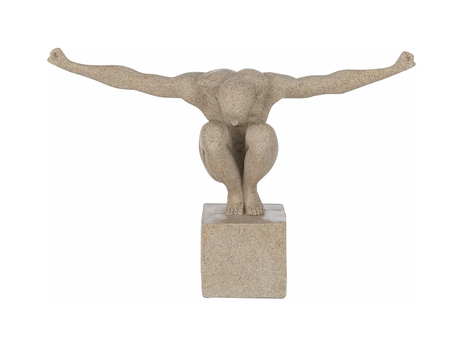 Athlete sur socle effet marbre poly sable 32x11,5x23cm