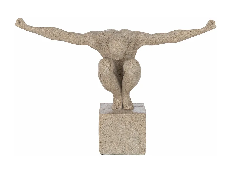 Statuette Déco sur Socle "Athlète" 32cm Beige