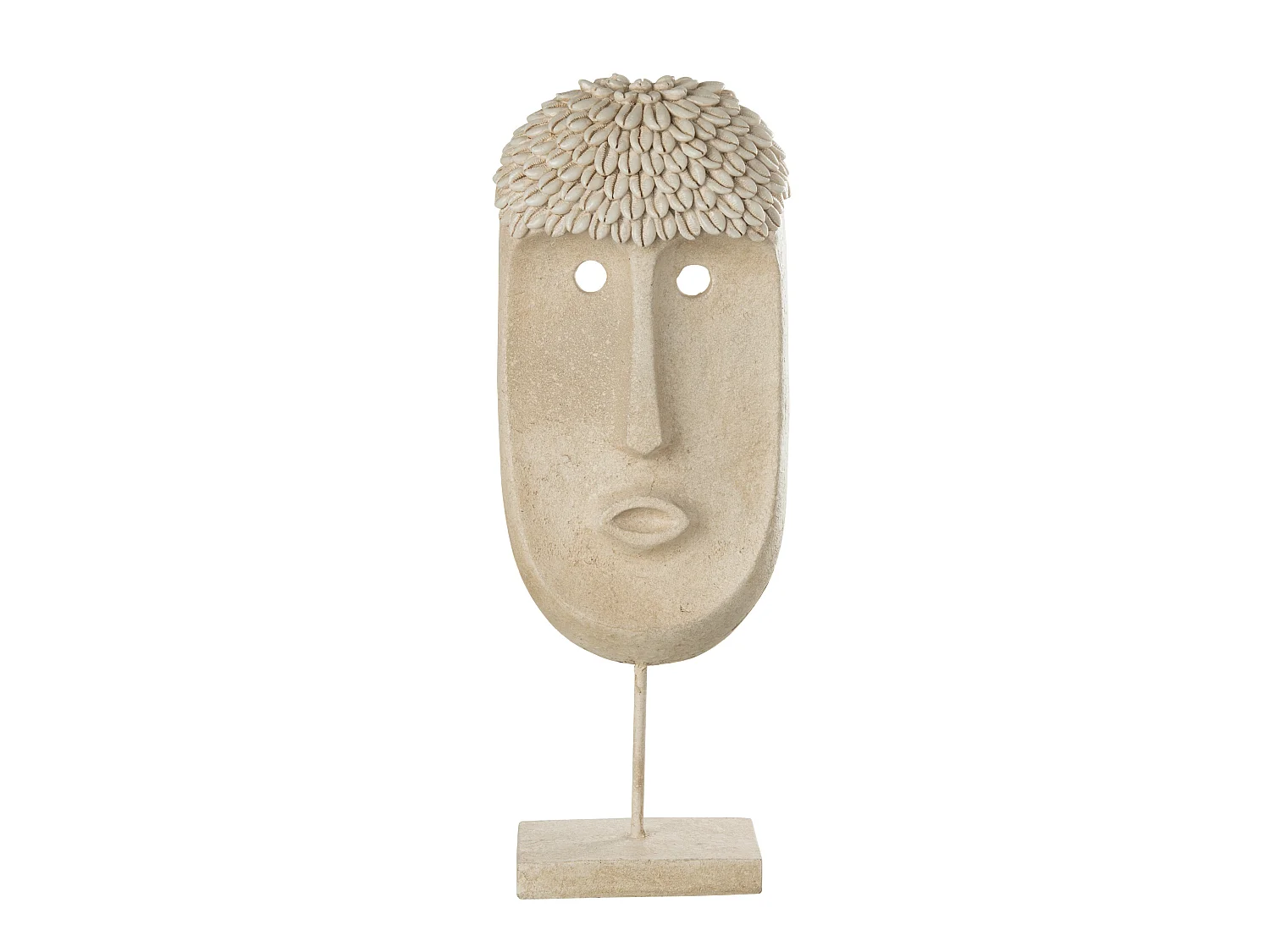 Masque ethnique pierre/Résine beige 19,5x10x52cm