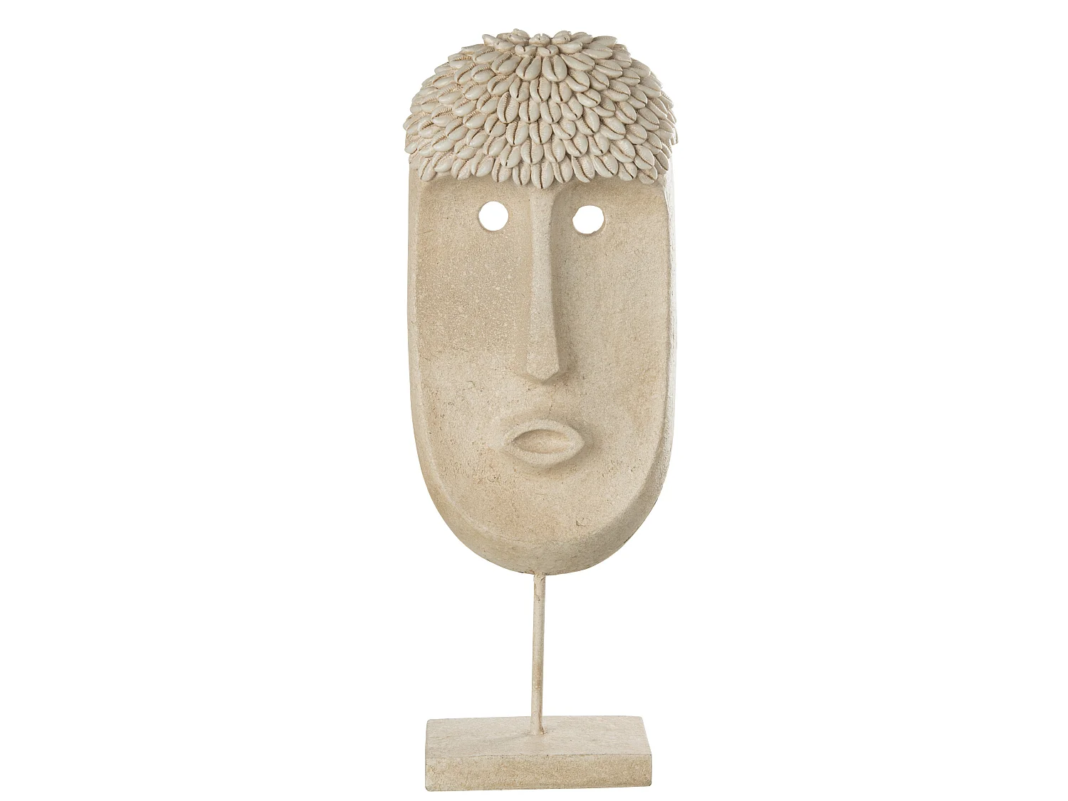 Statue Déco "Masque Ethnique" 52cm Beige