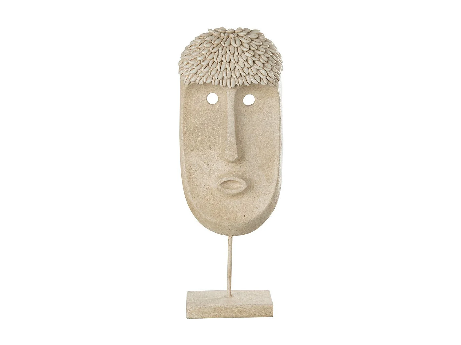 Statue Déco "Masque Ethnique" 52cm Beige