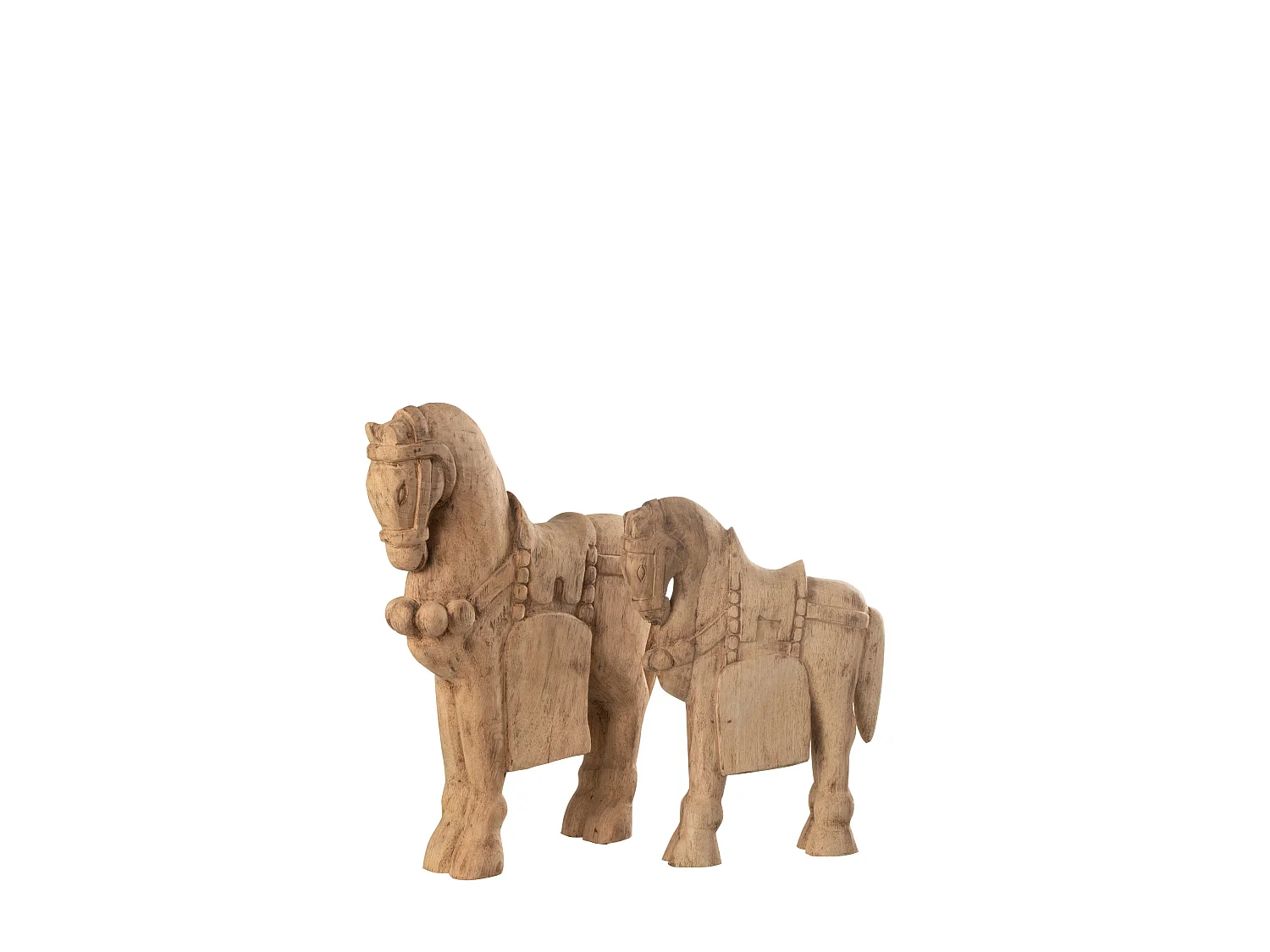 Statuette Déco en Bois "Cheval" 49cm Naturel