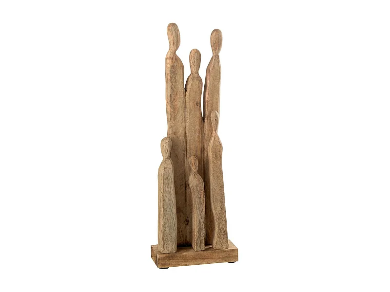 Statuette Déco en Bois "'Groupe de Personnages" 60cm Naturel