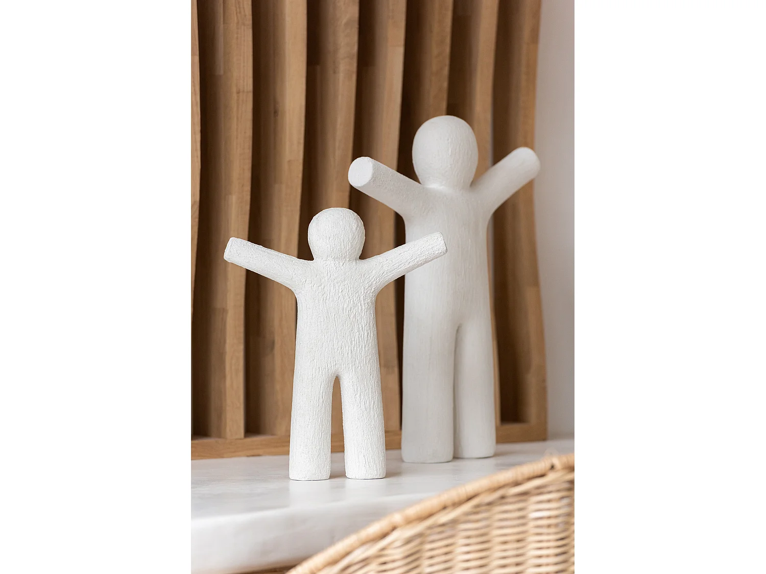 Statuette Déco "P'tit Maurice Rugueux" 41cm Blanc