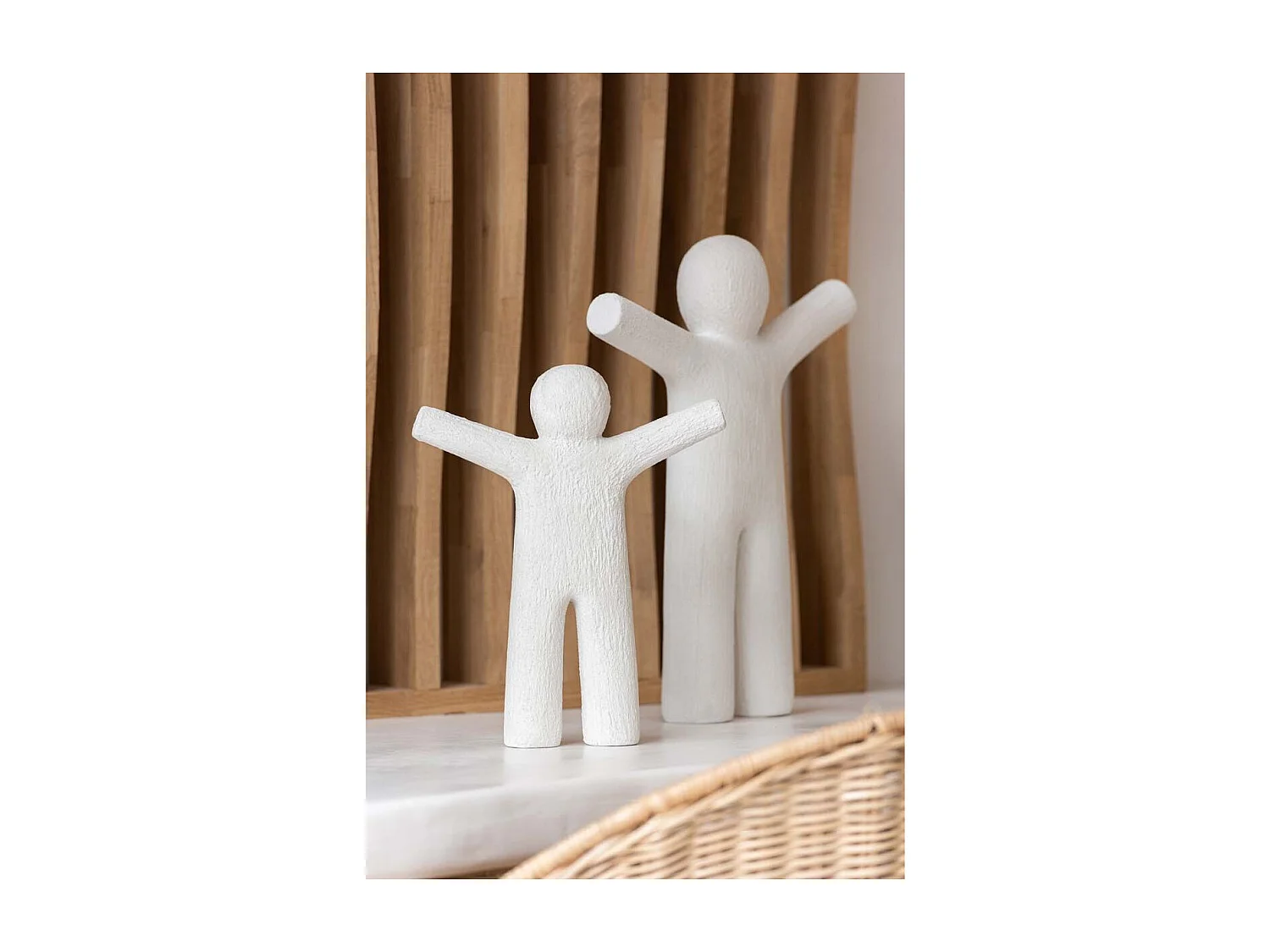 Statuette Déco "P'tit Maurice Rugueux" 41cm Blanc