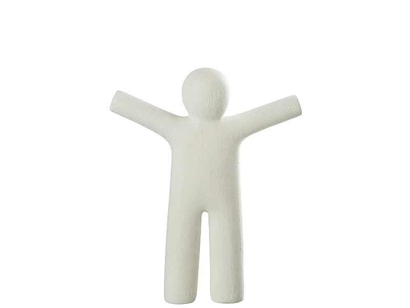 Statuette Déco "P'tit Maurice Rugueux" 41cm Blanc