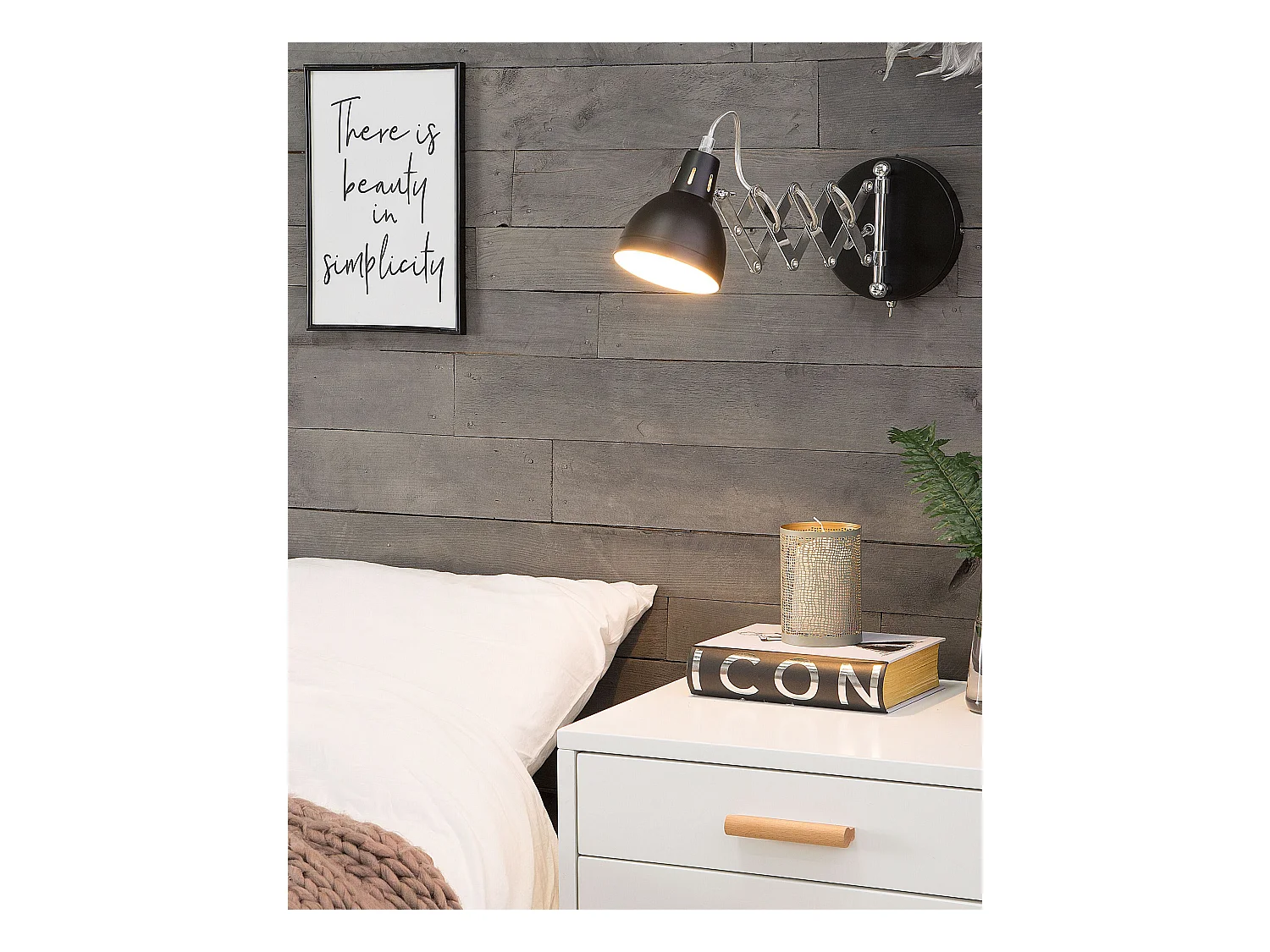 Zestaw 2 lamp ściennych HARRINGTON Regulowana Metal Czarny