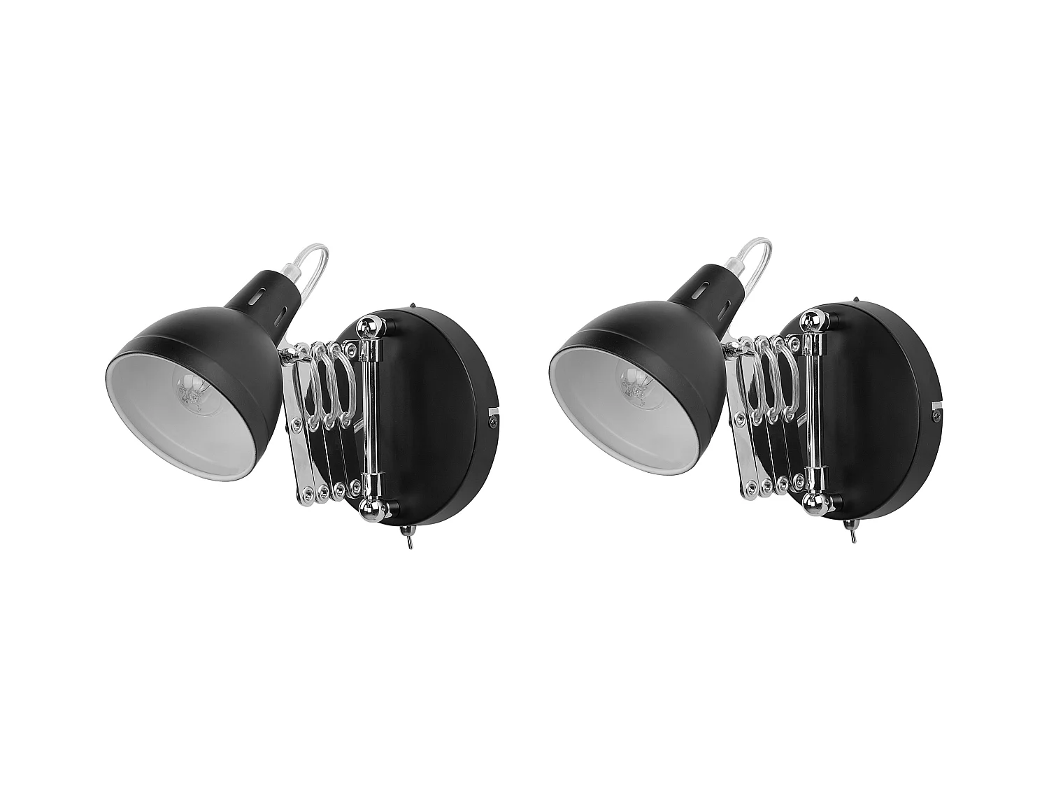 Lot de 2 lampes murales HARRINGTON Réglable Métal Noir