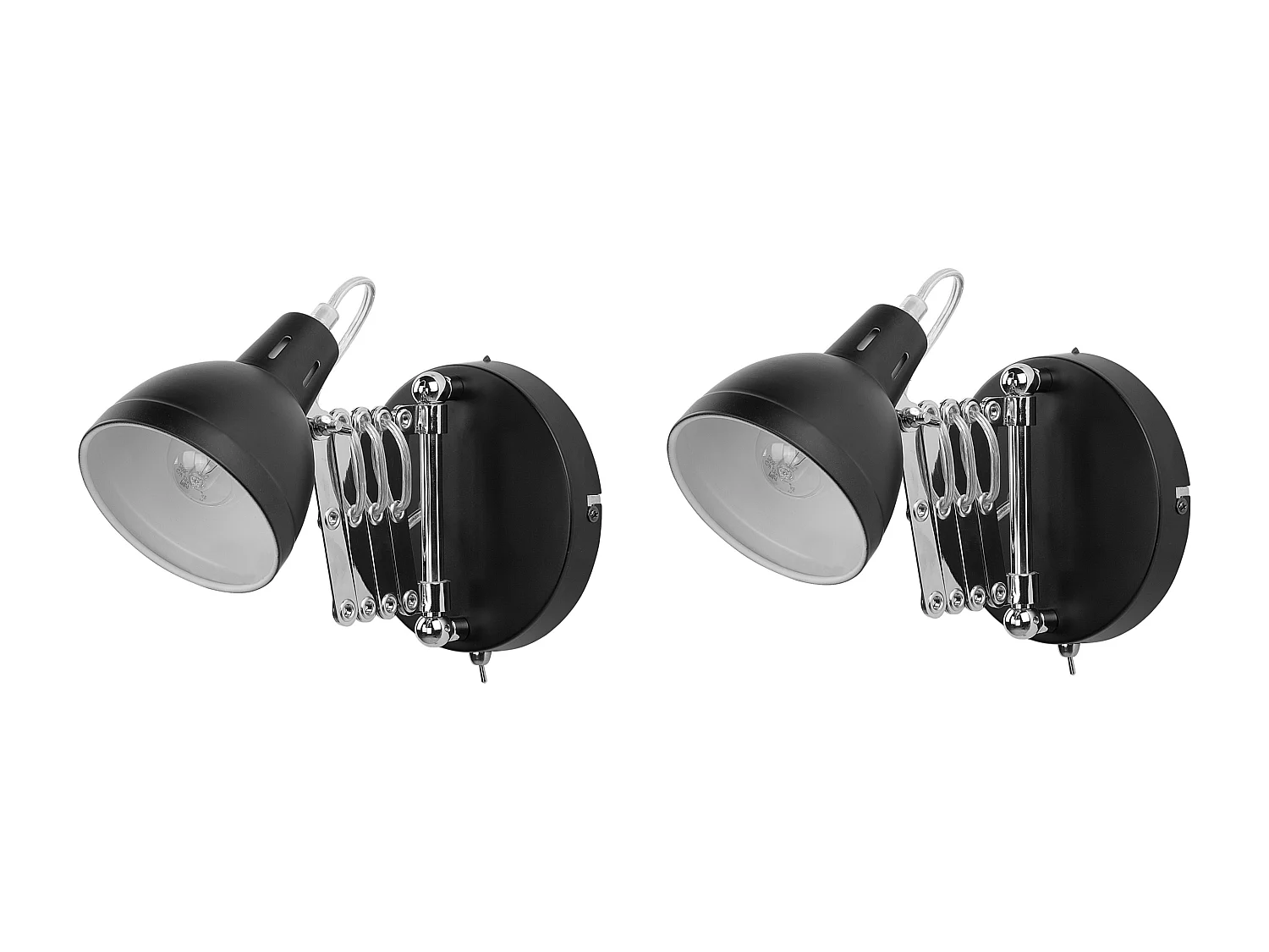 Lot de 2 lampes murales HARRINGTON Réglable Métal Noir