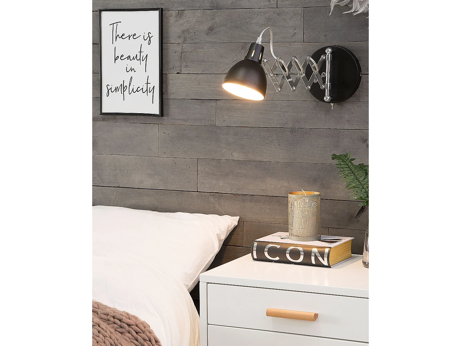 Lot de 2 lampes murales HARRINGTON Réglable Métal Noir