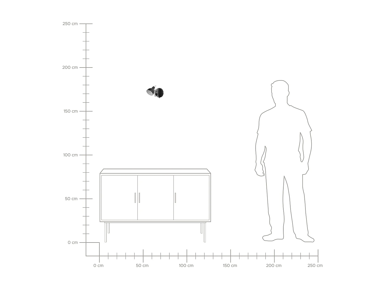 Lot de 2 lampes murales HARRINGTON Réglable Métal Noir