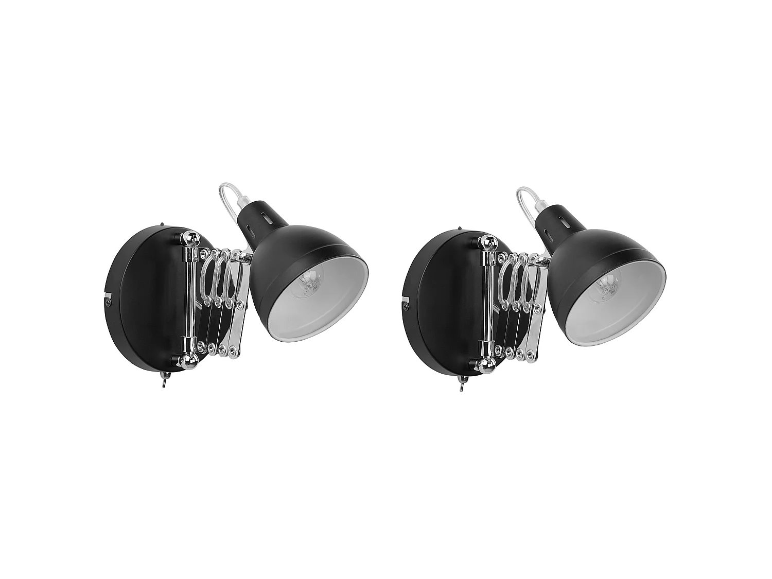 Zestaw 2 lamp ściennych HARRINGTON Regulowana Metal Czarny