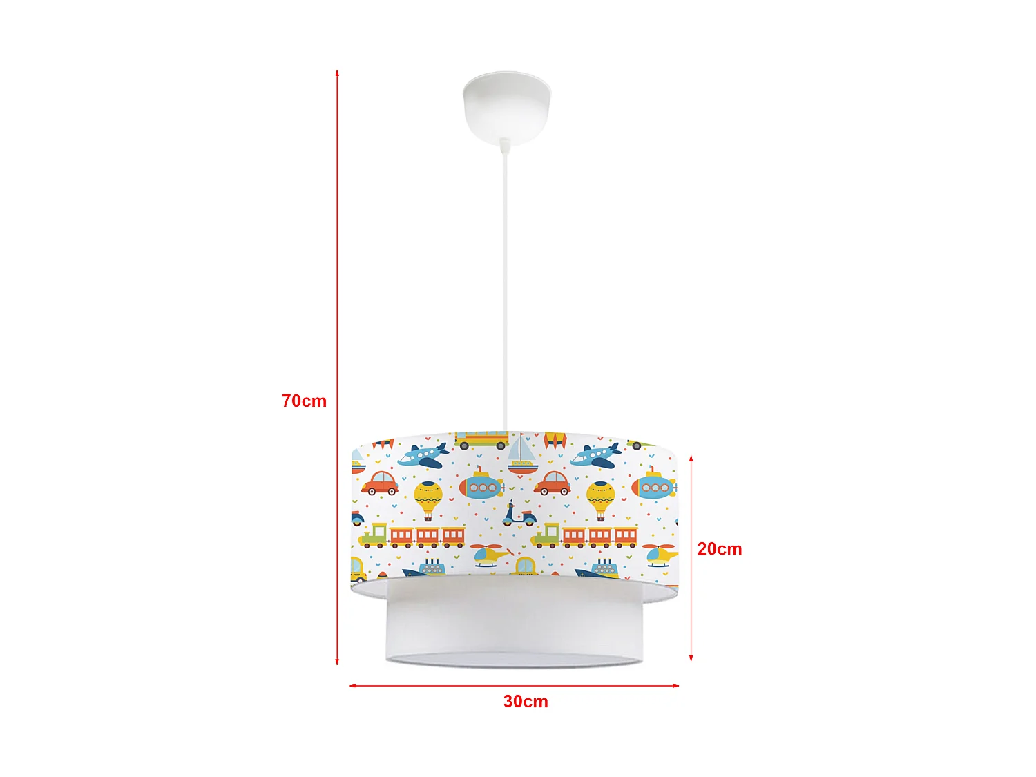 Suspension Lurgan pour enfant E27 70 cm motif de véhicules [lux.pro]