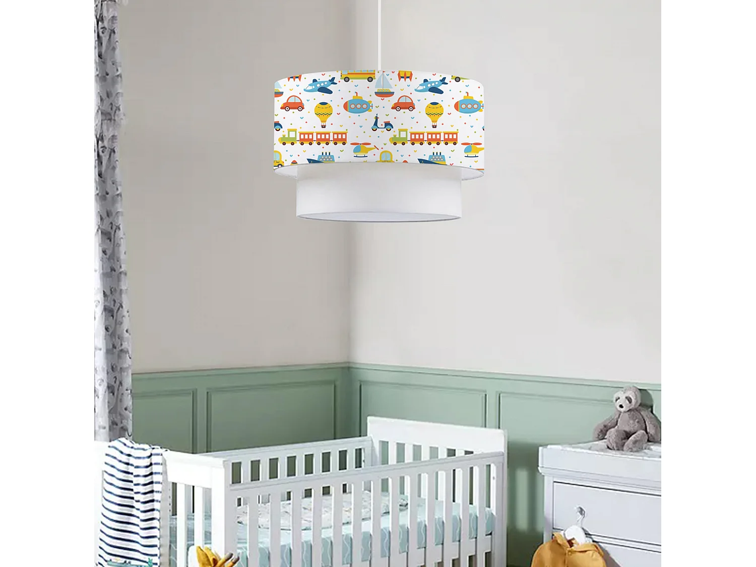 Suspension Lurgan pour enfant E27 70 cm motif de véhicules [lux.pro]