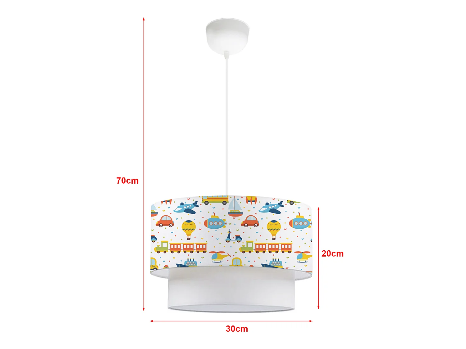 Suspension Lurgan pour enfant E27 70 cm motif de véhicules [lux.pro]