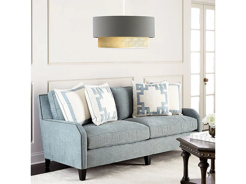 Suspension Loughborough E27 hauteur 70 cm gris / jaune [lux.pro]