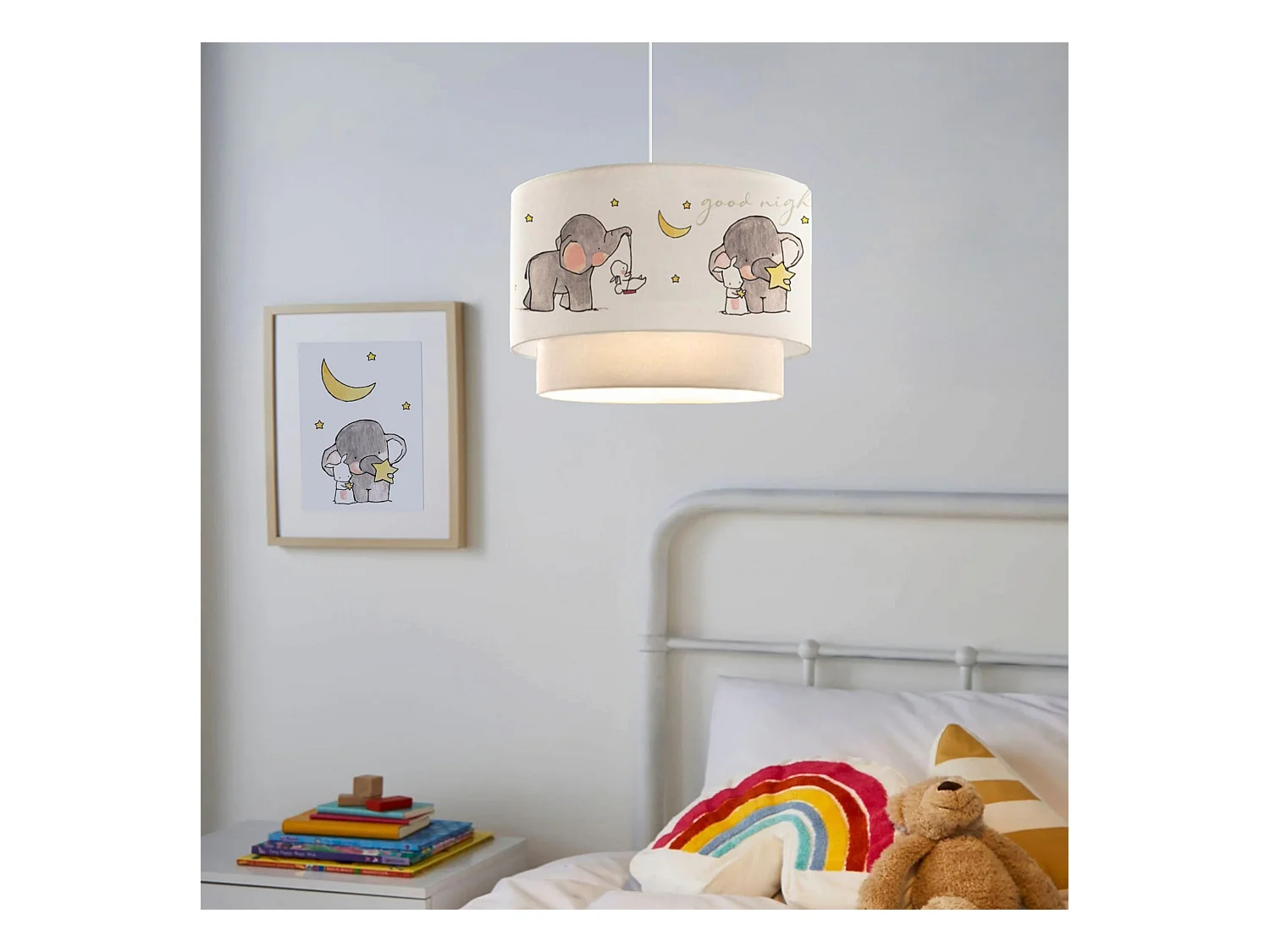 Suspension Lurgan pour enfant E27 70 cm motif d'éléphant [lux.pro]