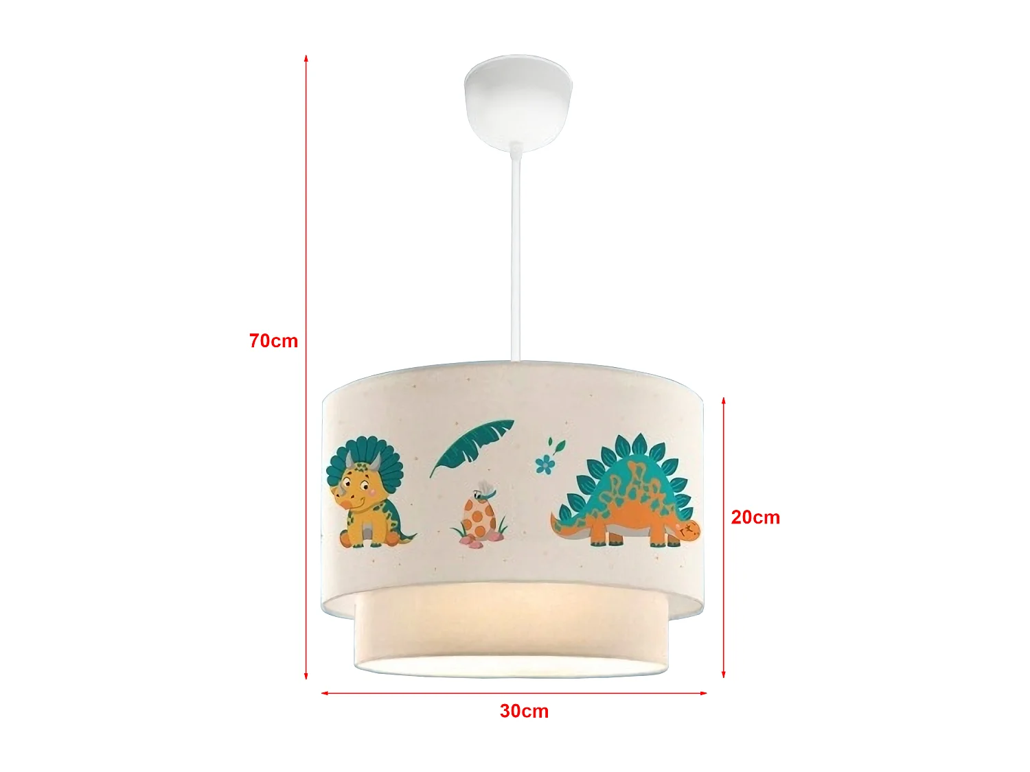 Suspension Lurgan pour enfant E27 70 cm motif de dinosaure [lux.pro]
