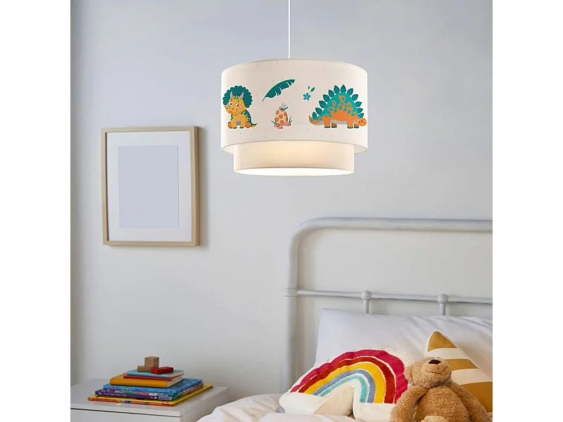 Suspension Lurgan pour enfant E27 70 cm motif de dinosaure [lux.pro]