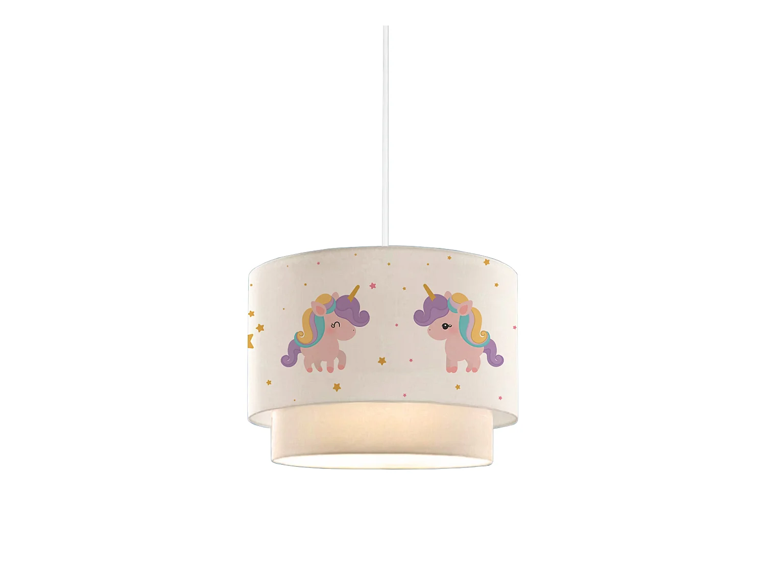 Suspension Lurgan pour enfant E27 70 cm motif de licorne [lux.pro]