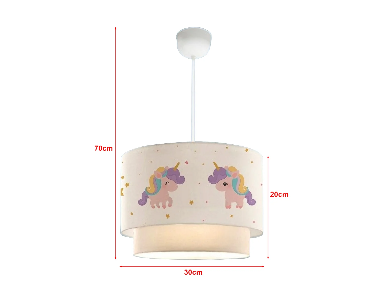 Suspension Lurgan pour enfant E27 70 cm motif de licorne [lux.pro]