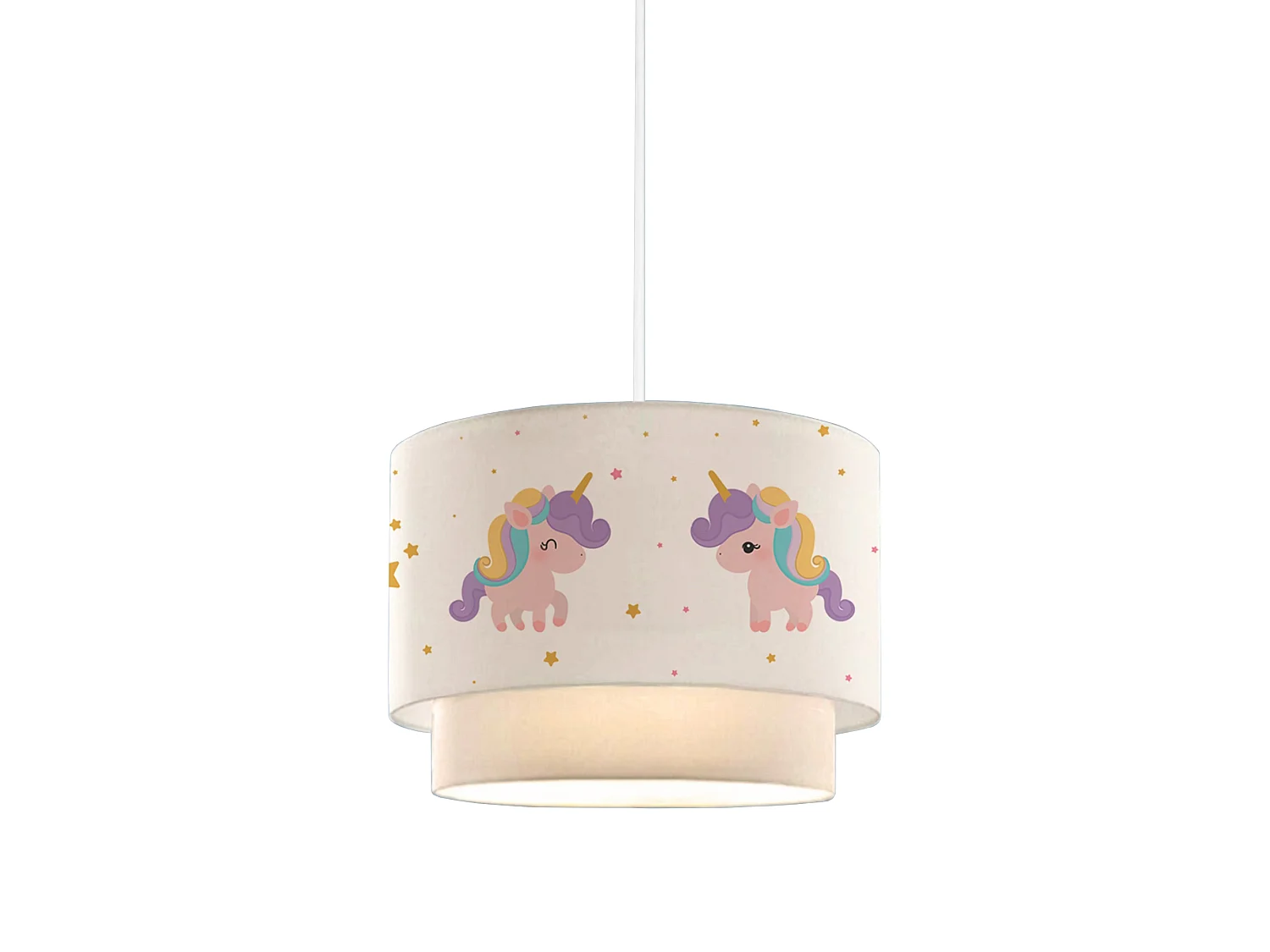 Suspension Lurgan pour enfant E27 70 cm motif de licorne [lux.pro]