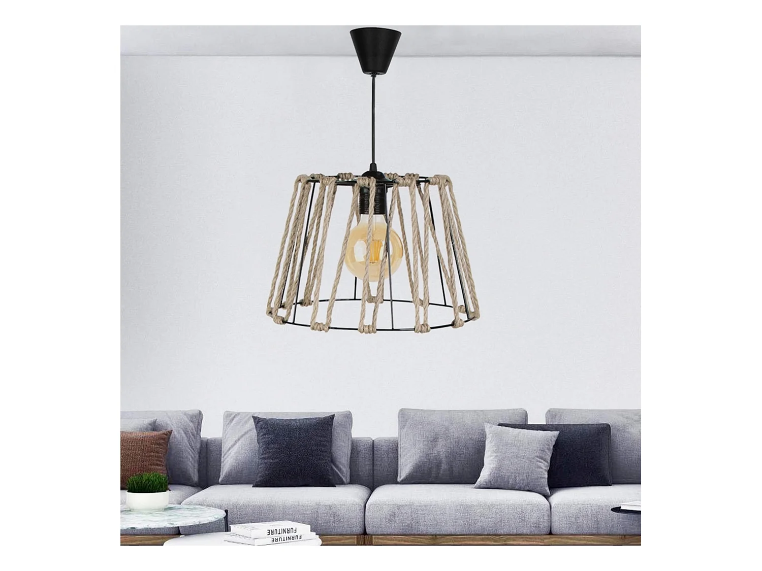 Suspension Maidenhead E27 hauteur 70 cm noir [lux.pro]