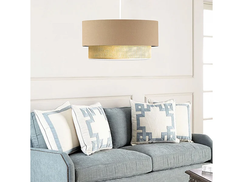 Suspension Loughborough E27 hauteur 70 cm beige / jaune [lux.pro]