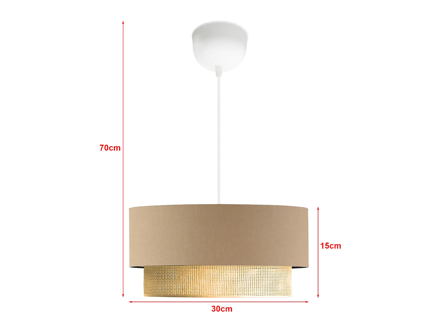 Suspension Loughborough E27 hauteur 70 cm beige / jaune [lux.pro]