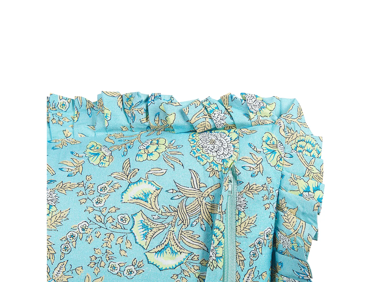 Lot de 2 coussins décoratifs AMOENA Coton 45 x 45 cm Bleu Motif floral
