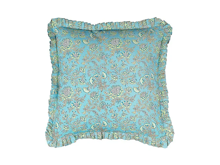 Lot de 2 coussins décoratifs AMOENA Coton 45 x 45 cm Bleu Motif floral