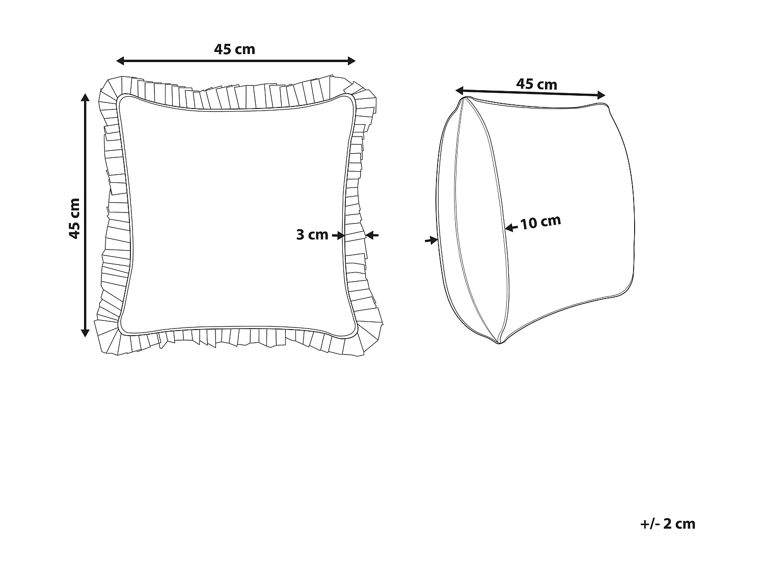 Lot de 2 coussins décoratifs AMOENA Coton 45 x 45 cm Bleu Motif floral