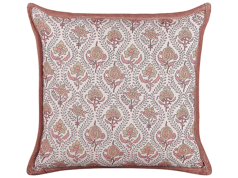 Dekokissen mit Füllung Blumenmuster rot / weiß Baumwolle 45 x 45 cm Picea