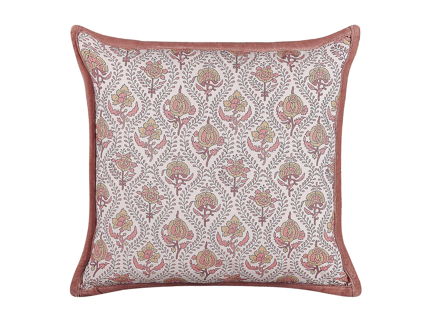 Dekokissen mit Füllung Blumenmuster rot / weiß Baumwolle 45 x 45 cm Picea