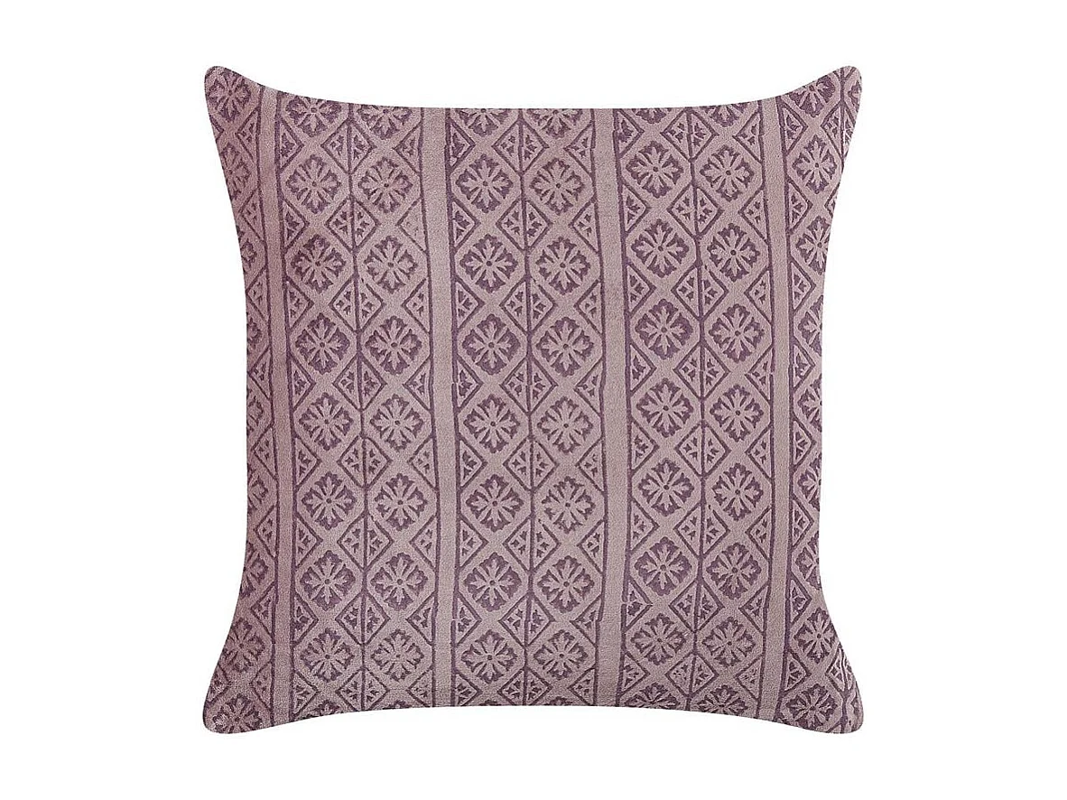 Coussin SILYBUM Velours 45 x 45 cm Rose Motif géométrique