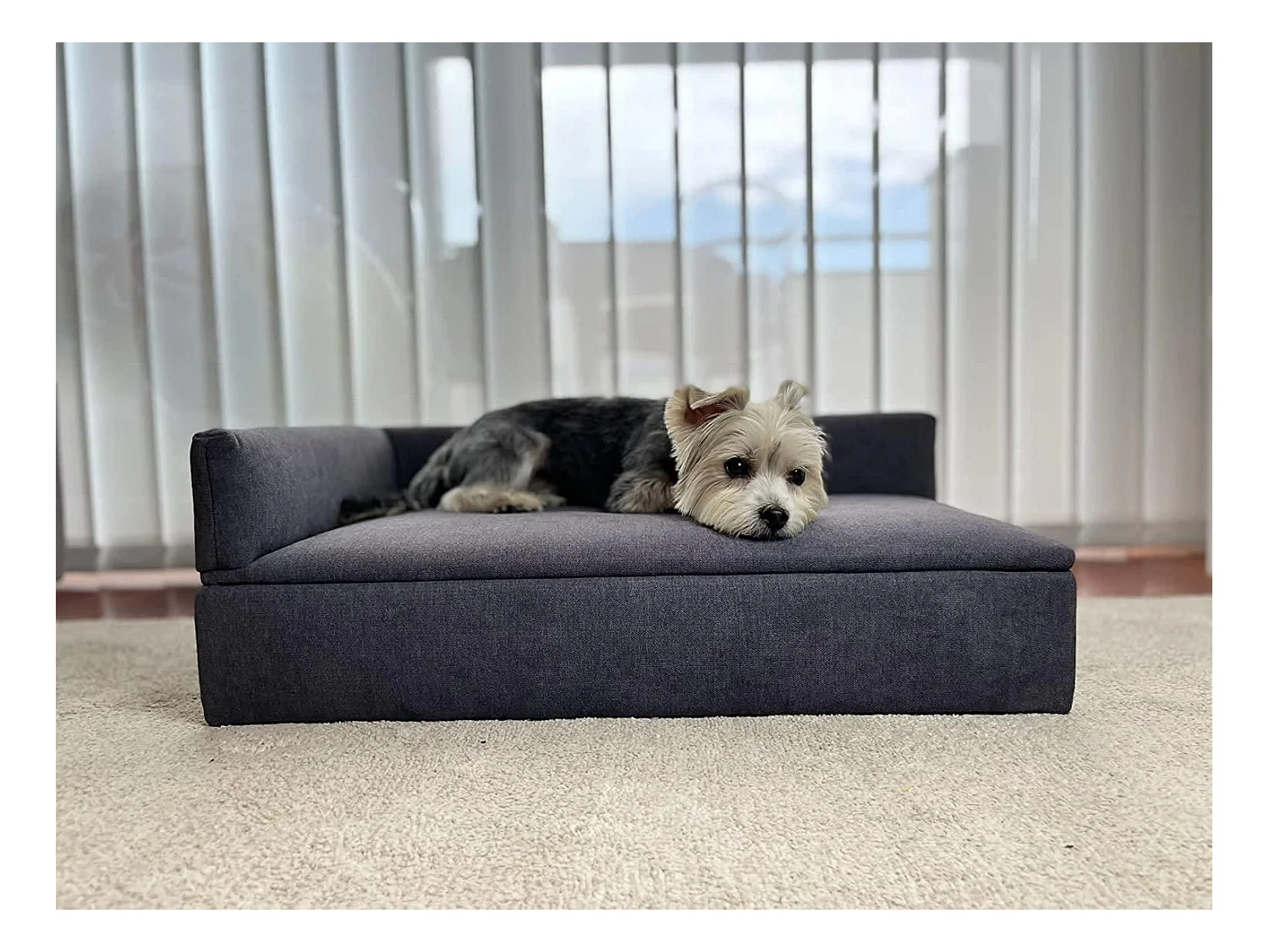 Divano letto "DUQUE", 71x42x24cm, per cani di piccola e media taglia, tessuto speciale resistente, comodo schienale e base imbottita.