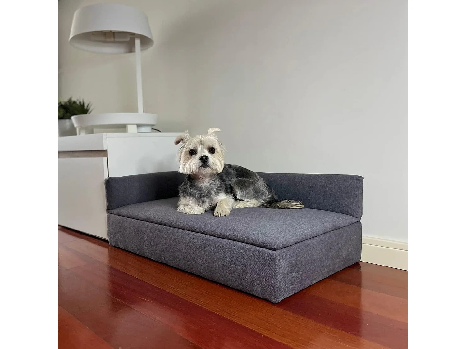 Sofa bed met canapé, Duke Model, 71x42x24 cm, Voor huisdieren, honden of katten, Grijs, Comfortabele ondersteuning