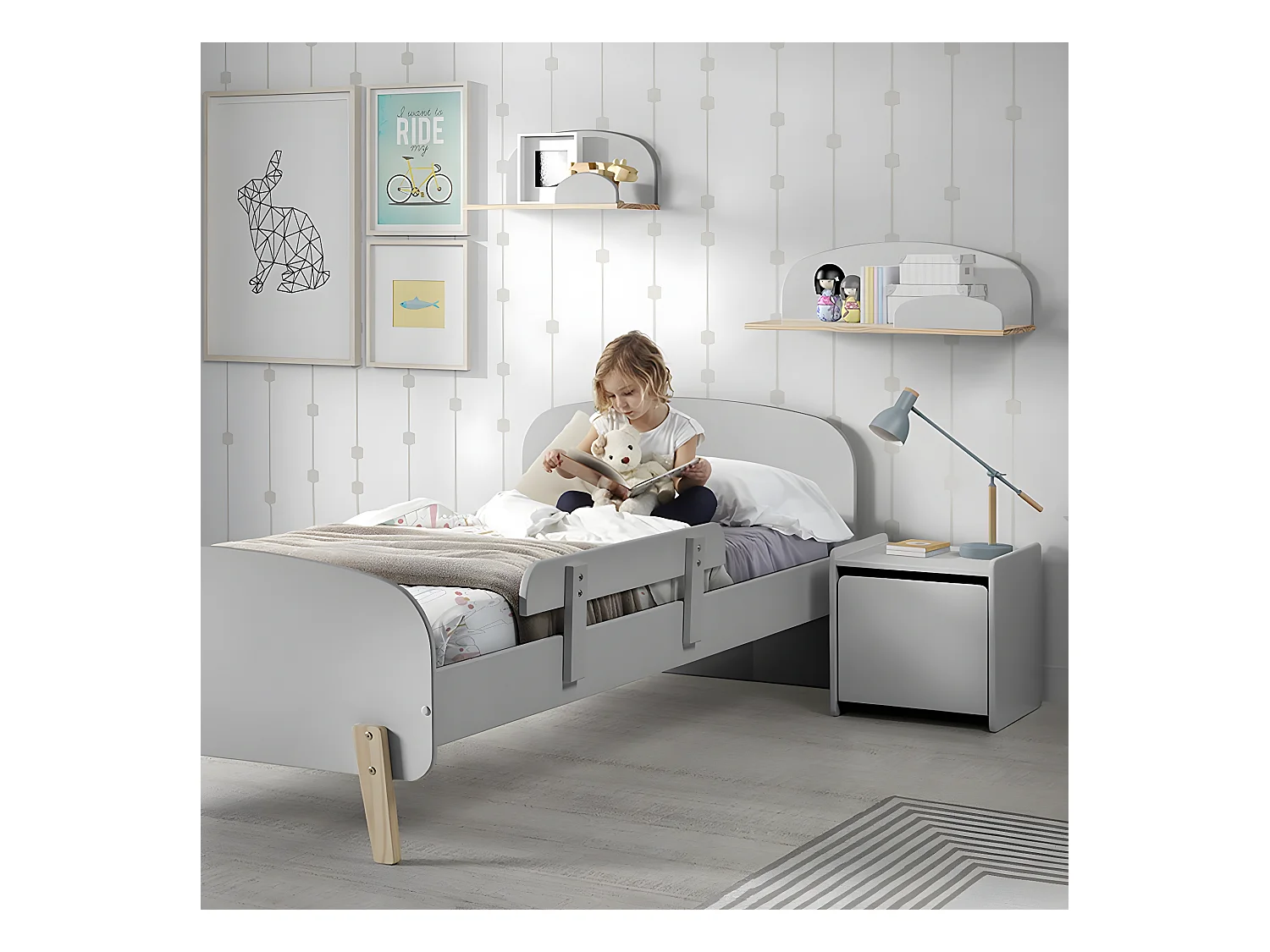 BODHI GREY - Barrière de Sécurité pour Lit Grise