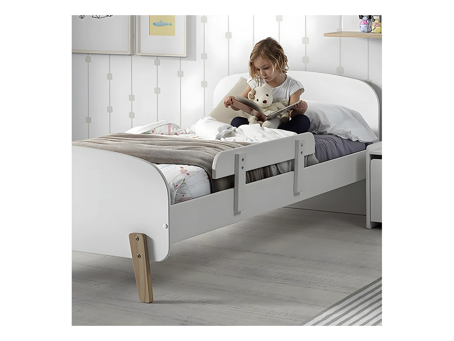 BODHI WHITE - Barrière de Sécurité pour Lit Blanche