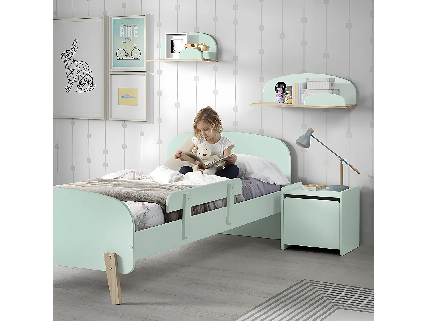 BODHI MINT - Barrière de Sécurité pour Lit Vert Menthe